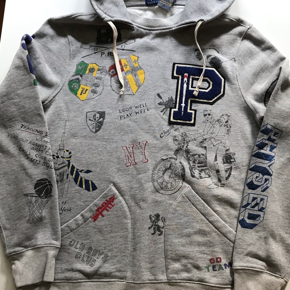NWT Polo Ralph Lauren Graphic Fleece Hoodie - Picture 2 of 8